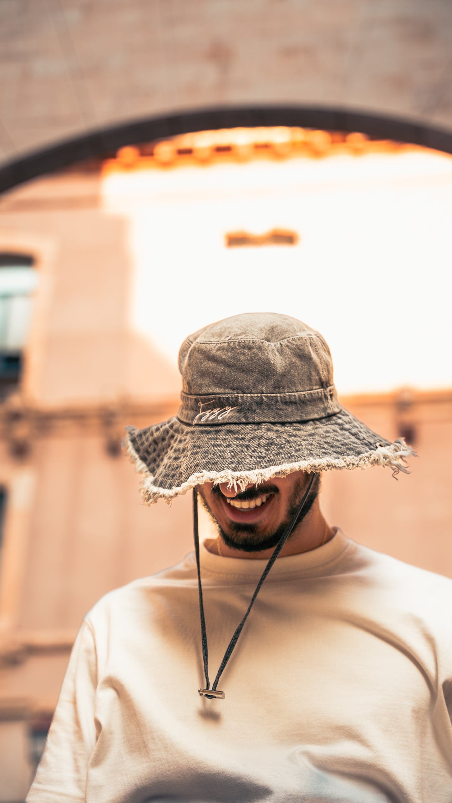 FZZY Grey Denim Bucket Hat